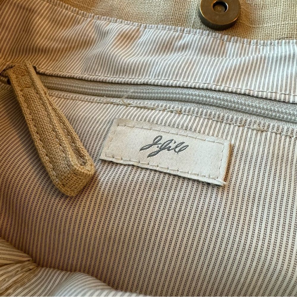 J. Jill Women’s Tan Linen Woven Tote Hobo Hand Bag - Picture 6 of 15